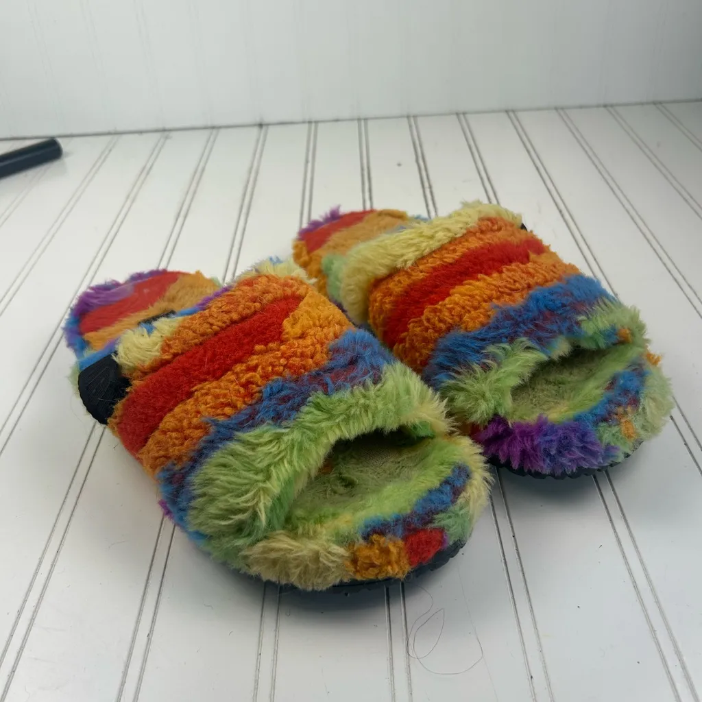 UGG Rainbow Fuzzy Slide Slippers Size 9.5- 10 - Image 2