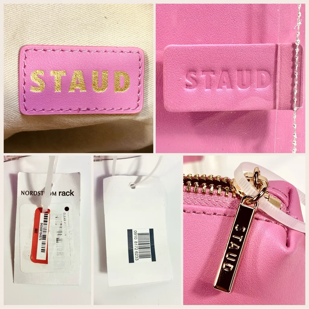 Staud Shirley Transparent Handbag Tote Leather PVC Clear Pink Medium NWT - Image 16