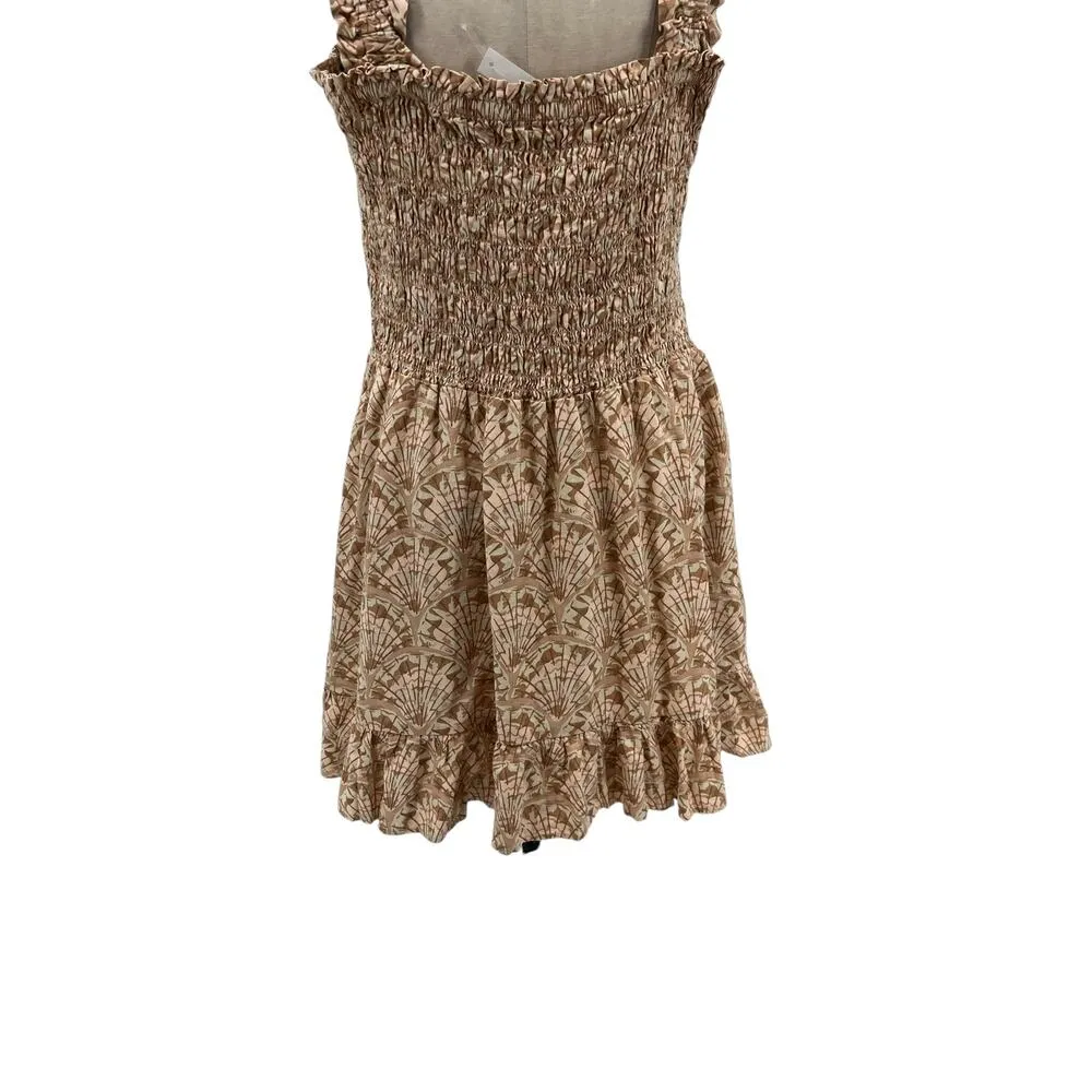 Madewell Linen-Blend Lucie Smocked Tank Mini‎ Dress in Painted Seashells XXL - Image 11