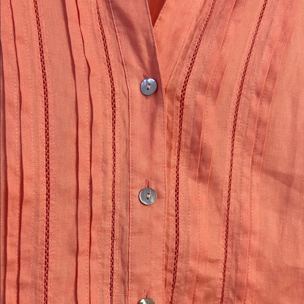 J. Jill|100% Linen Women's Peach Button - Image 3