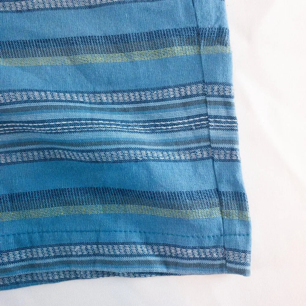 Loft  Striped Blue Green White Mini Shorts Womens Size 2 - Image 3
