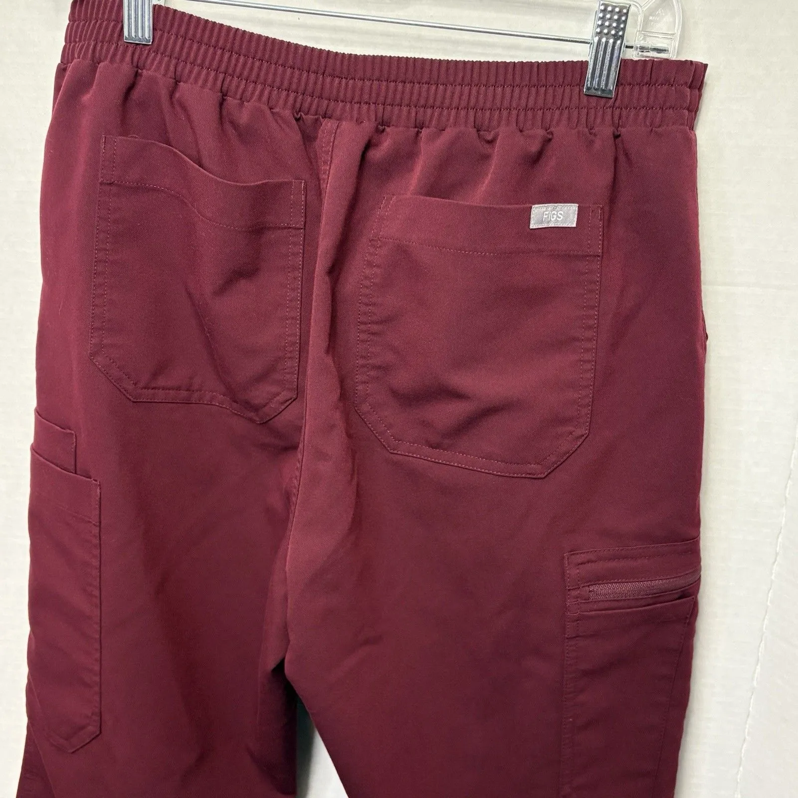 FIGS Women’s High Waisted Yola Skinny Scrub Pants Burgundy Medium Tall TW2000T Red - Image 8