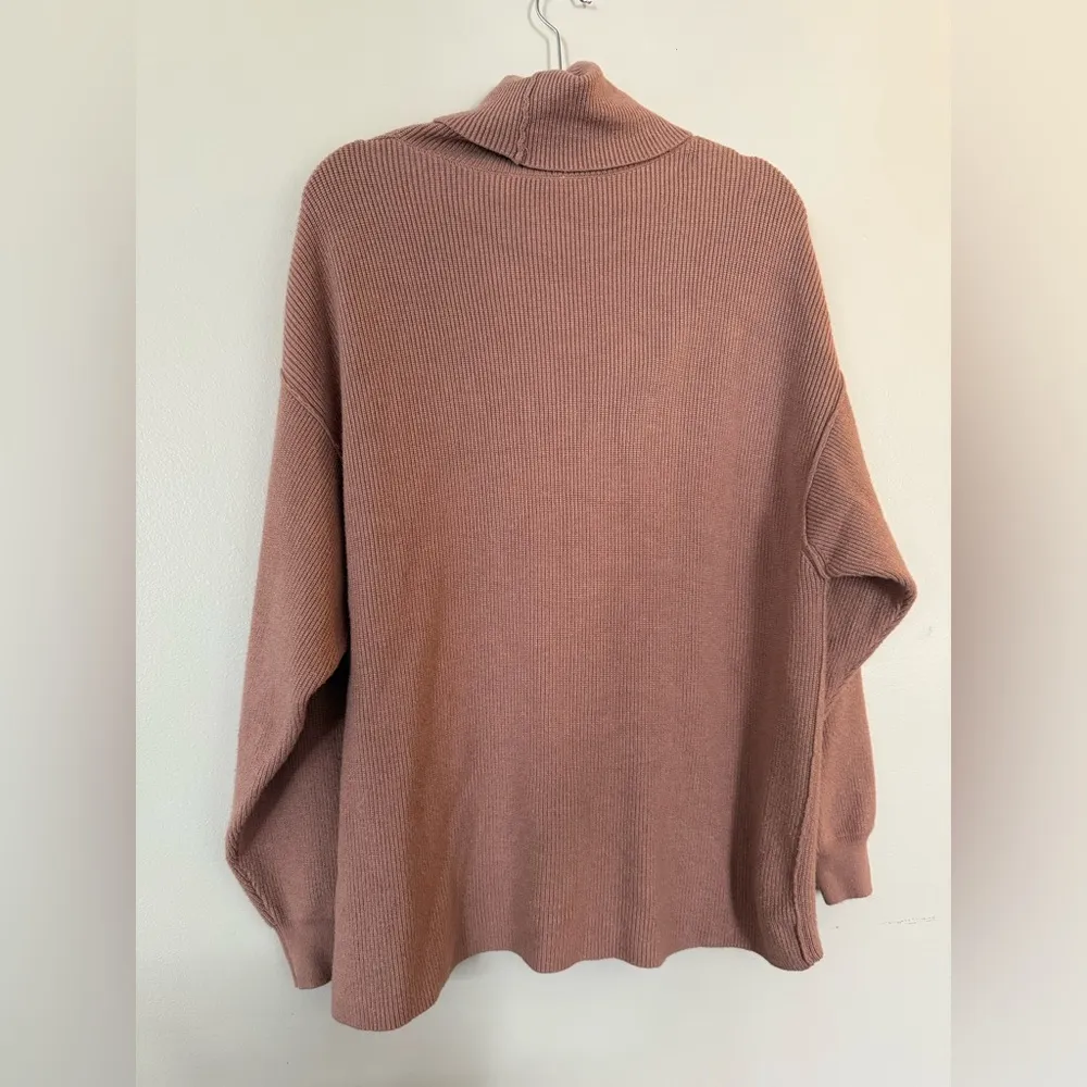 Softly Structured Knit Tunic Mock Neck Dusty Mauve Sweater Size S - Image 8