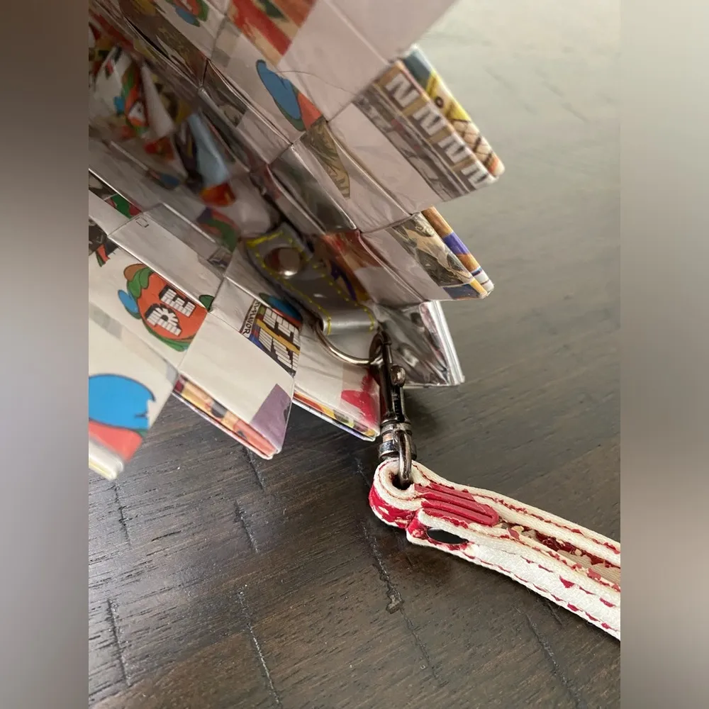 VTG 90s Nahui Ollin Multicolored Pez Arm Candy Clutch Wristlet Handbag Purse Yellow - Image 14