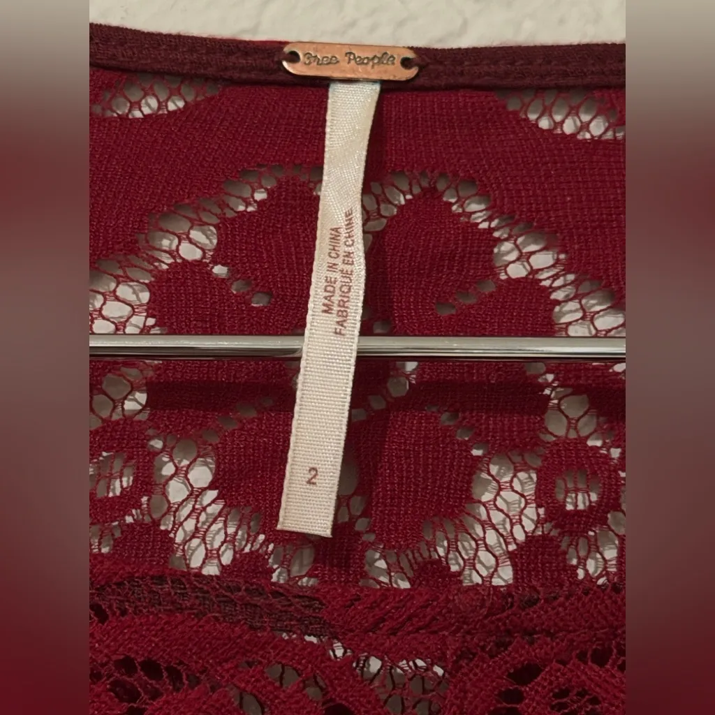 Free People Lace Lovers Folk Song Bell Sleeve Boho Dress - Image 9