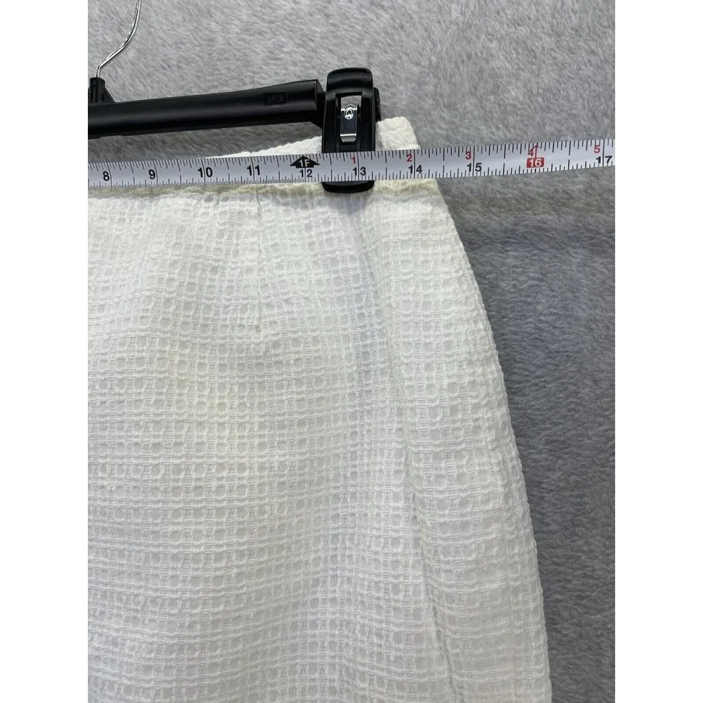 Carlisle Women's Solid White Skirt Textured Faux Layered 8 A Line 100% Cotton - Image 8