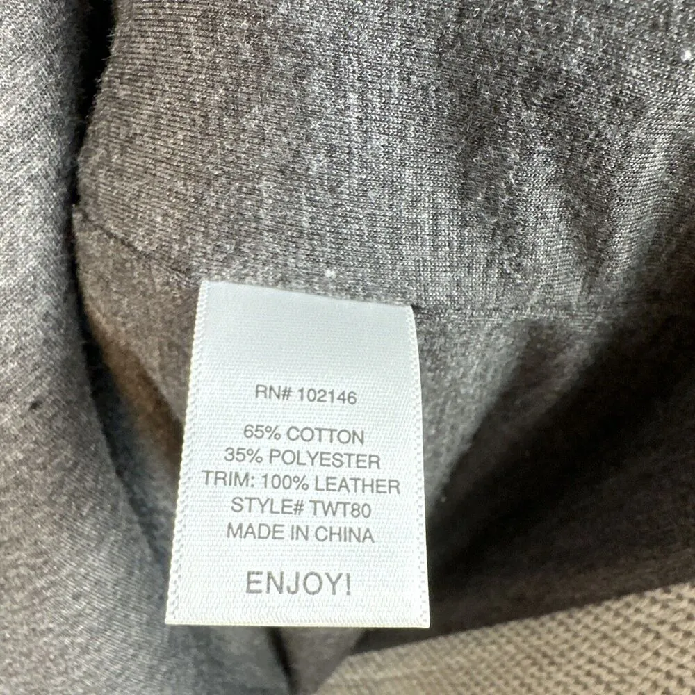 Michael Stars Womens Tweed Leather Trim Zip Moto Jacket Size Small Beige Brown - Image 11