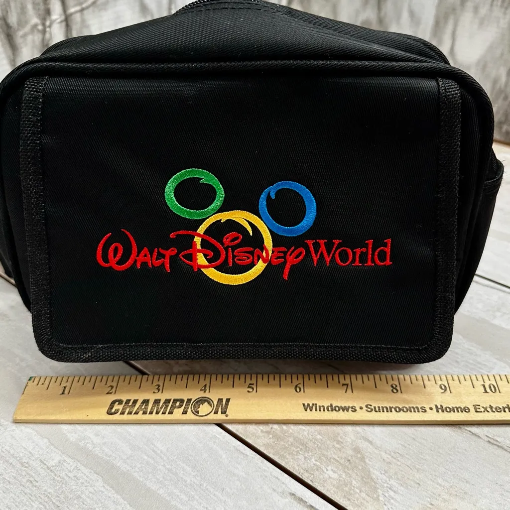 Disney World Park Black Nylon Embroidered Fanny Pack Adjustable Strap Travel Fun - Image 5
