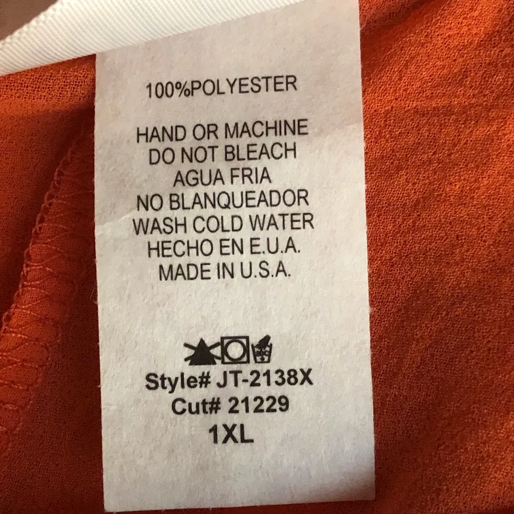 Hot Ginger Orange Crewneck Bathing Suit Cover Size XL - Image 5