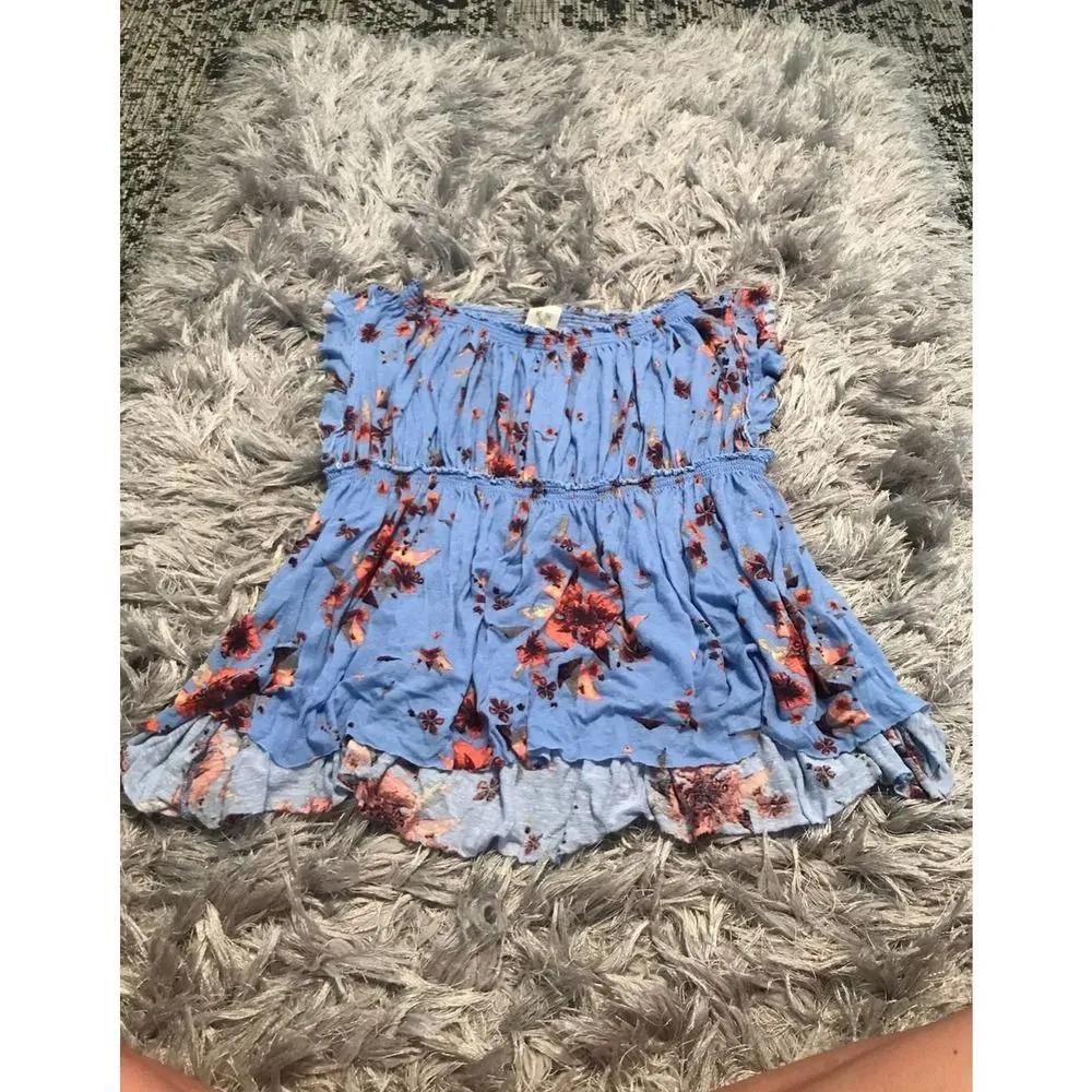 Free people floral top size XS Off‎ the shoulder floral top - Image 2
