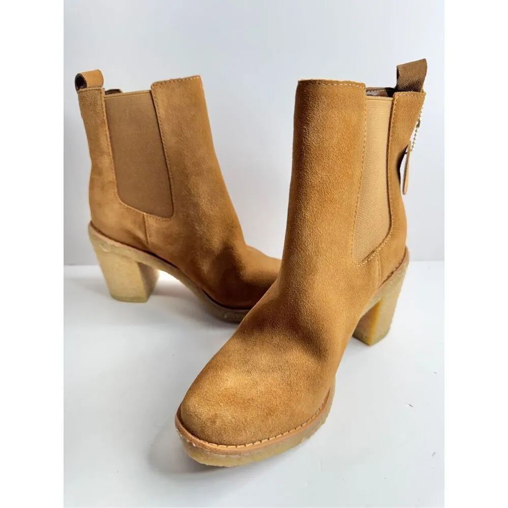 Lauren Ralph Lauren Boots Size 5.5 Women Brown Suede Water Resistant Chelsea - Image 5