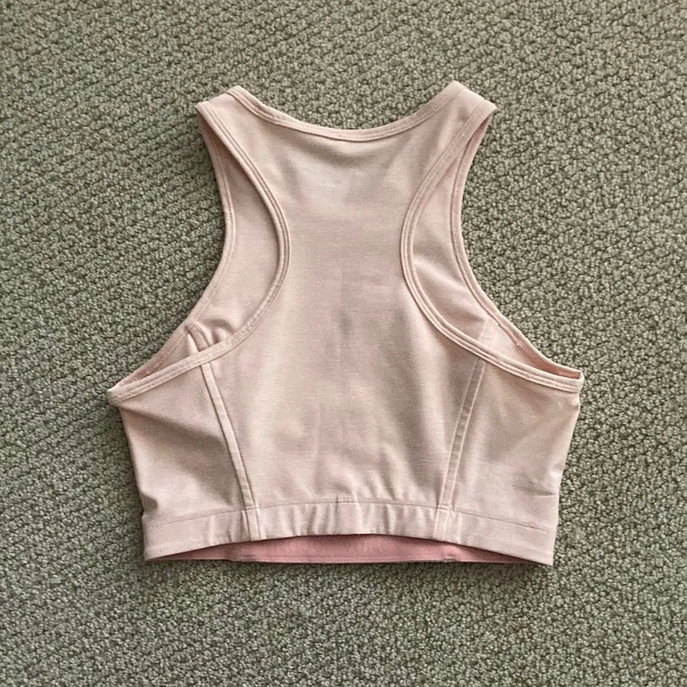 Outdoor Voices Athena Crop Top Sports Bra Rose Quartz Pale Pink Small Like NEW - Image 5