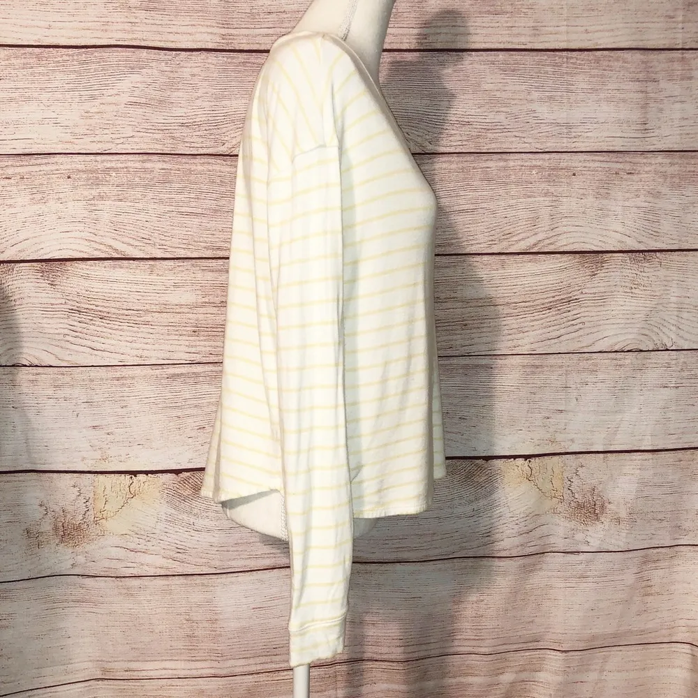 Marine Layer White and Yellow Striped Long Sleeve Top Size M - Image 3