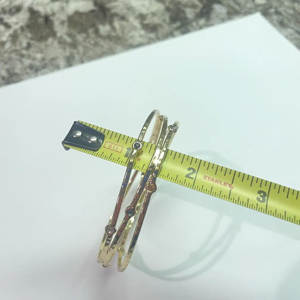 Ann Taylor LOFT NWT Rhinestone Gold Tone Metal Bangle Bracelet MSRP $24.50 - Image 4