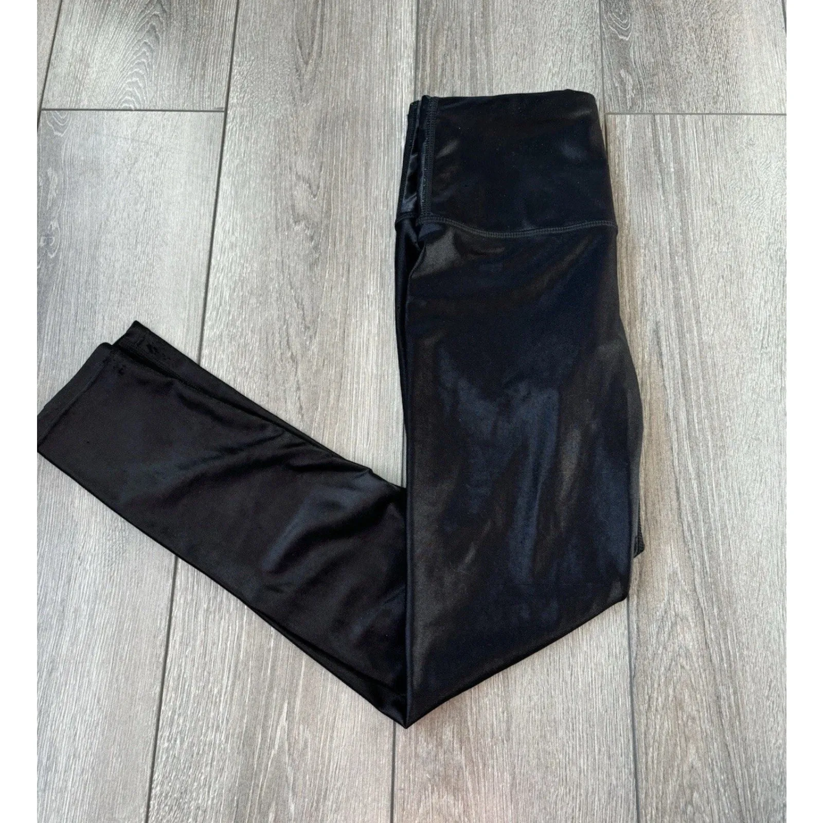 Noli Yoga Legging Womens Sz medium Black Liquid Gloss Workout Ankle gym - Image 9