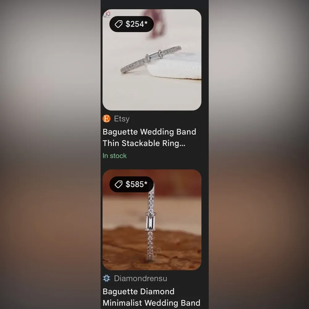 NWT S925 Rectangular Baguette Zirconia Ring - Image 4