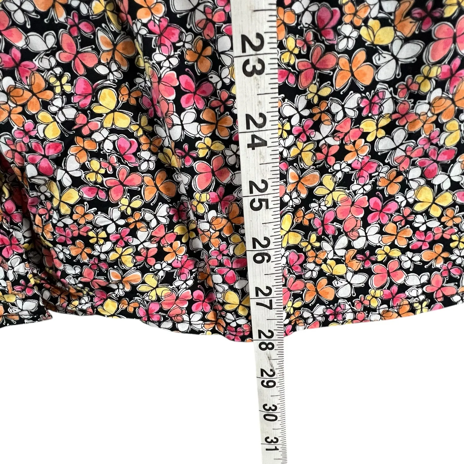 Talbots Shirt Womens 3XL Multi Butterflies Button Stretch 3/4 Sleeve Top Blouse - Image 9