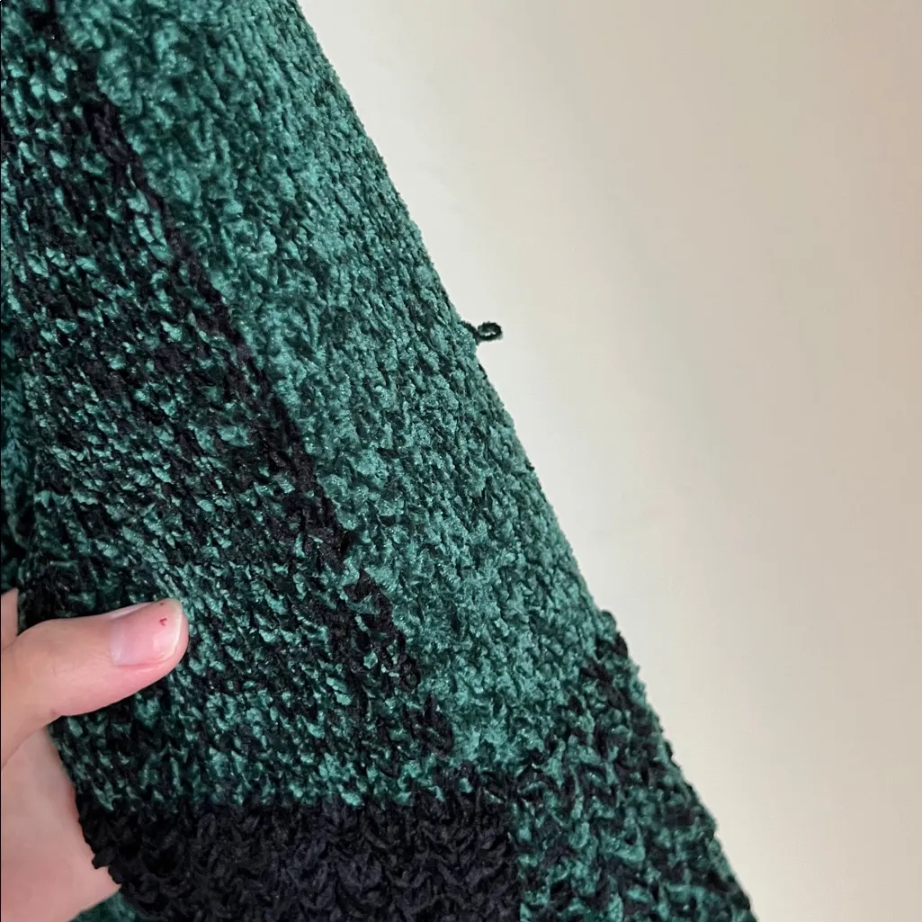 For Love Lemons Chenille Green Black Cardigan - Image 6