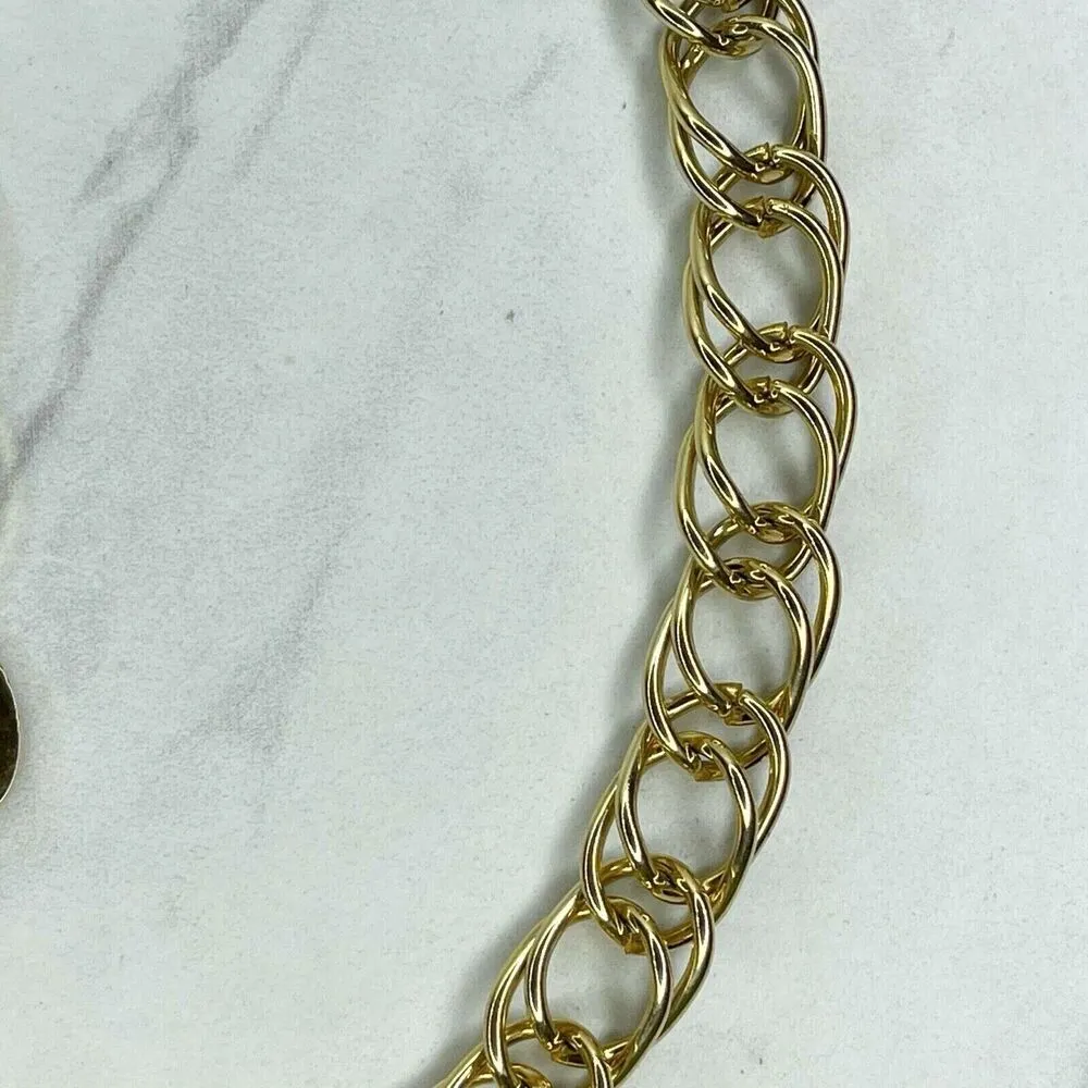 Gold Tone Abstract Heart Chain Link Belt - Image 4