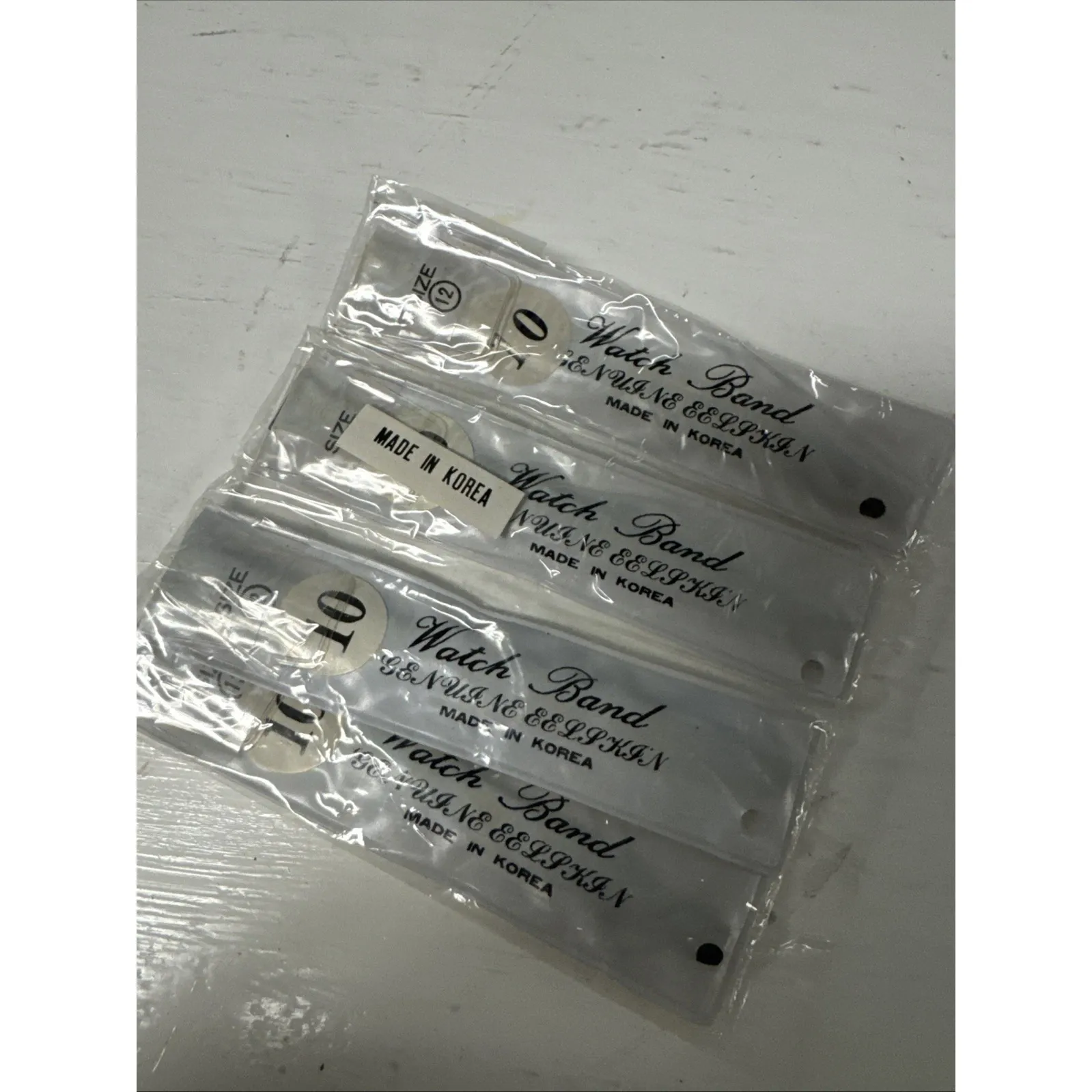 4‎ x Brown Eel Skin Size 12 Watch Thin EEL Skin Band Made In Korea New Old Stock - Image 3