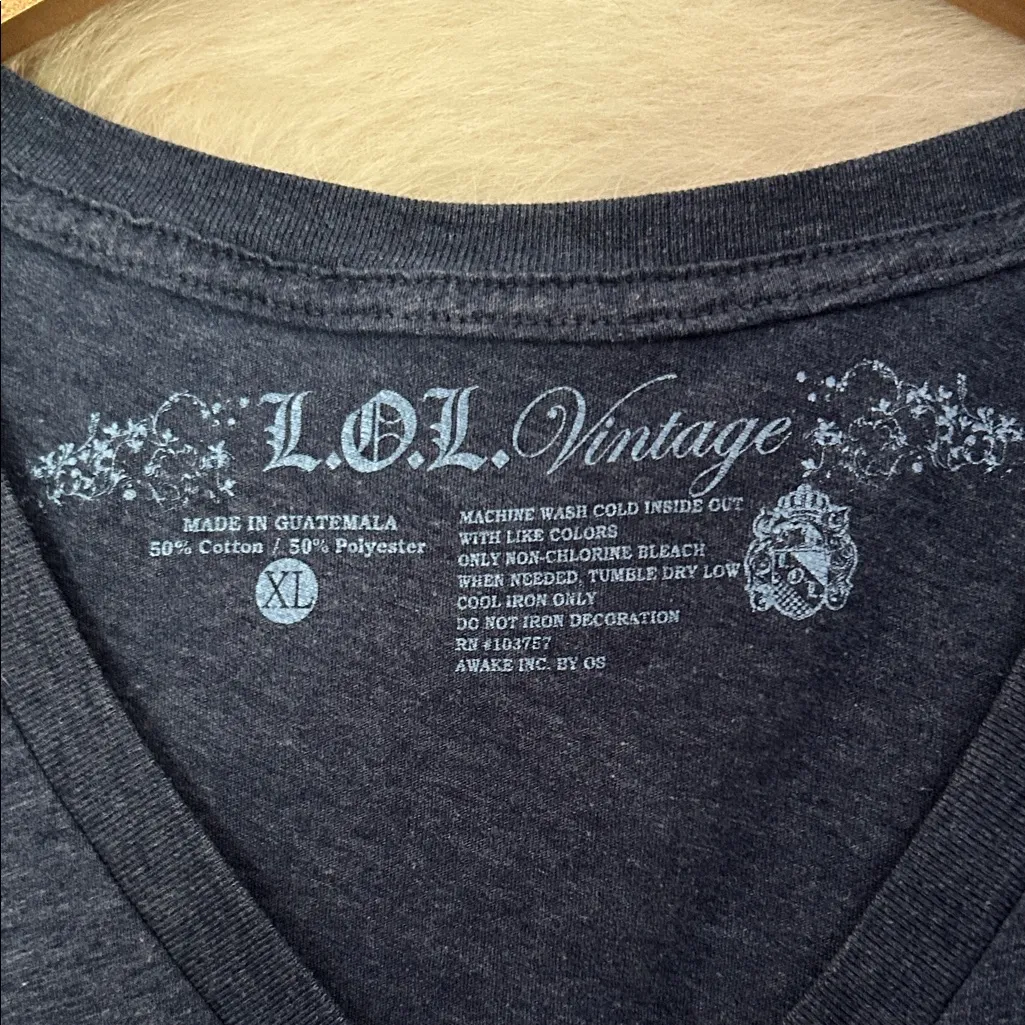 L.O.L. Vintage Women’s Gray Short Sleeve Tee Size XL - Image 2