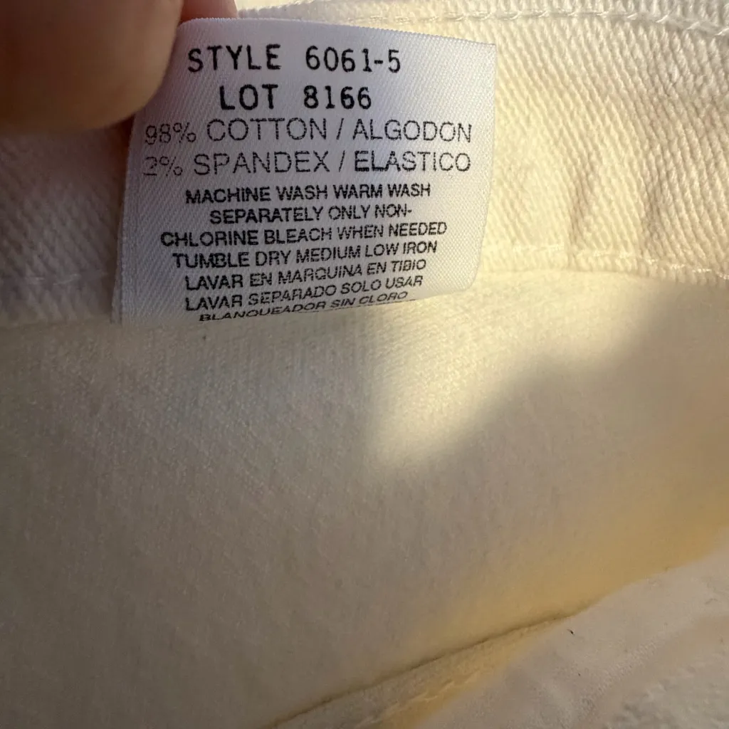 Vintage North West Blue 3 pocket stretch jeans Made in USA size 8 off white NOS - Image 7