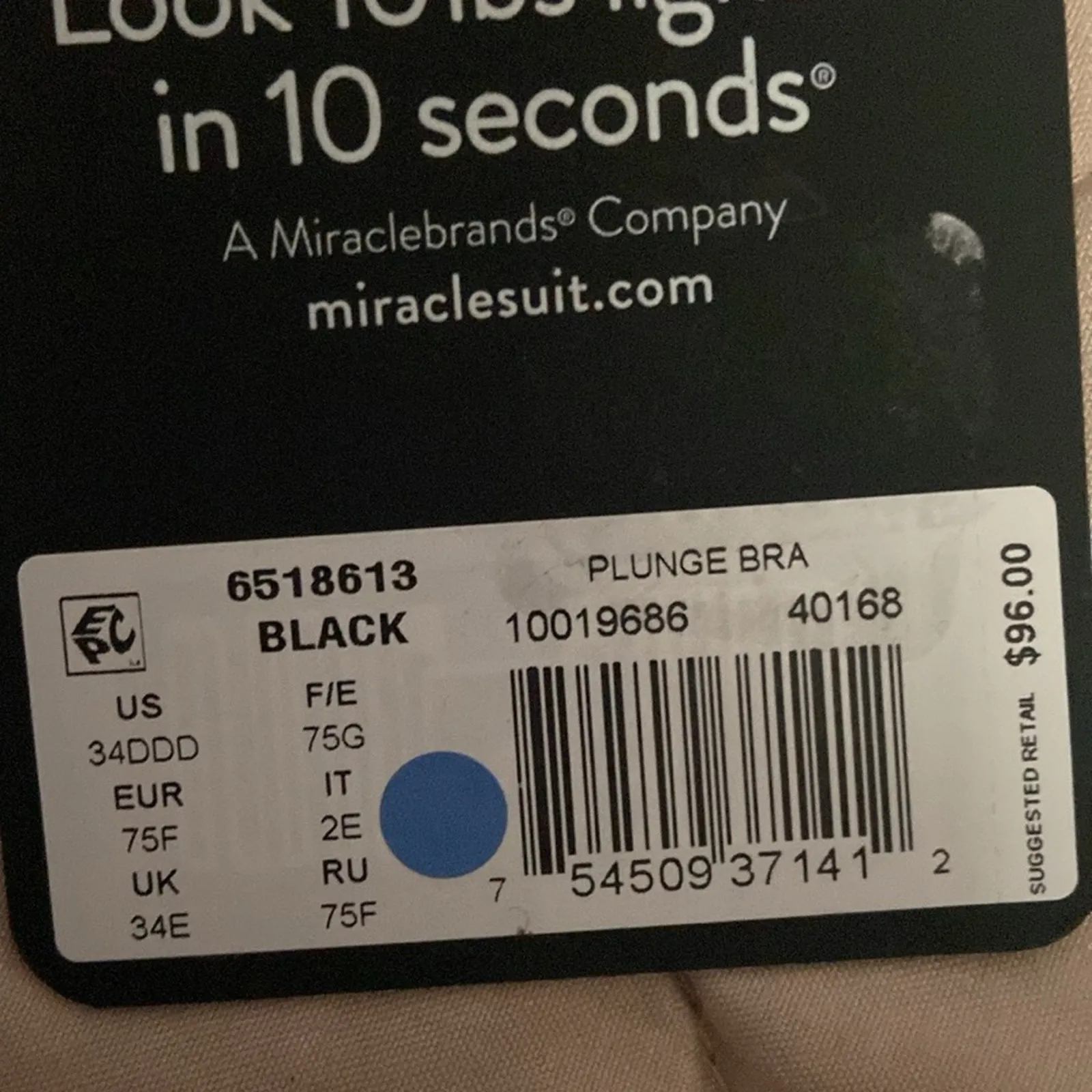 Miraclesuit $96 NWT Solid Plunge Bra Underwire Swim Top 34DDD - Image 3