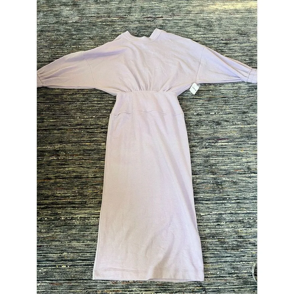 Free People Beach NWT Midi Column Dress Terrycloth Cut Out Purple size S - Image 11
