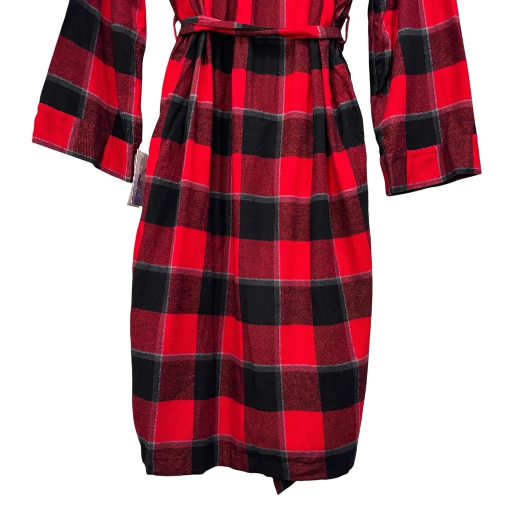 Stars Above Red & Black Plaid Flannel Robe Tie Closure Size XL / XXL NWT - Image 11