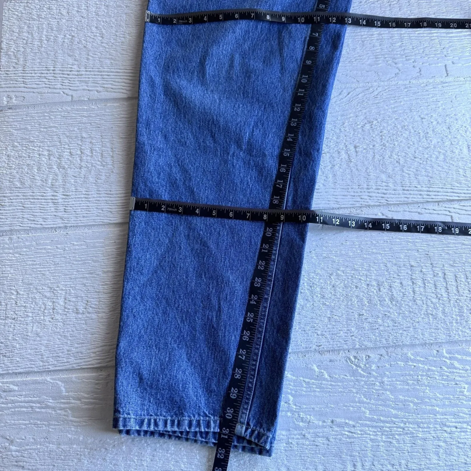 Vintage Merona Jeans Womens 12* Blue High Rise Tapered Leg Mom Back Cinch 90s - Image 10
