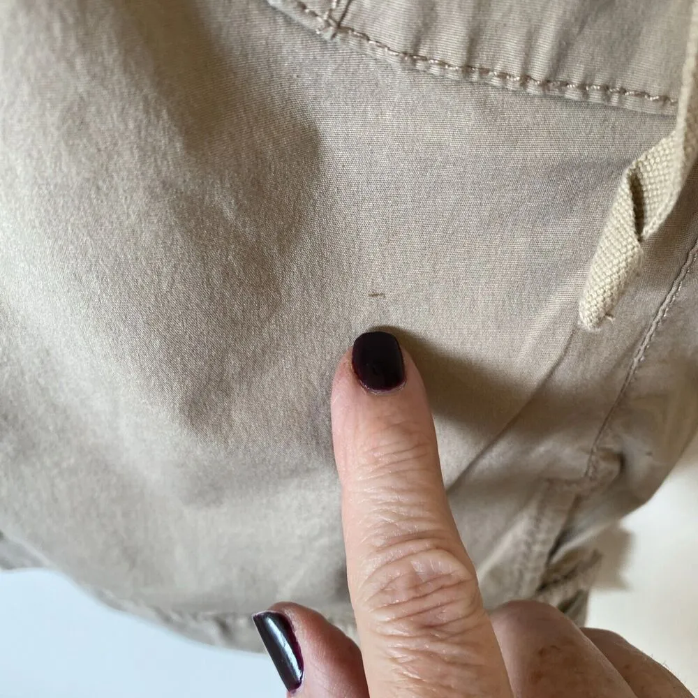 Old Navy 2007 Cotton Blend Cargo Capri Pants Low Waist Straps Stretch Tan 4 - Image 5