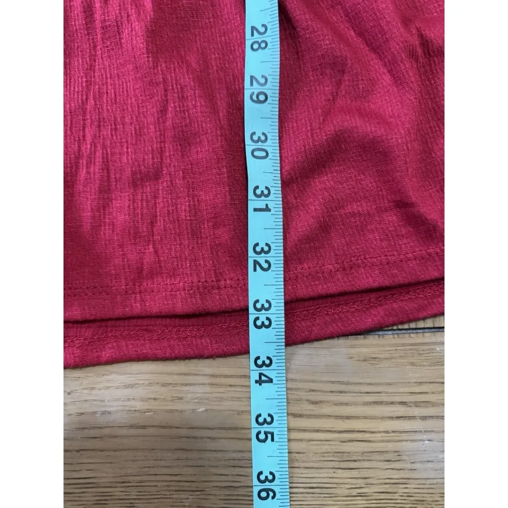 Knox Rose Women Dress Size Medium Red Tiered Short Sleeve Bohemian Hippie Casual - Image 5