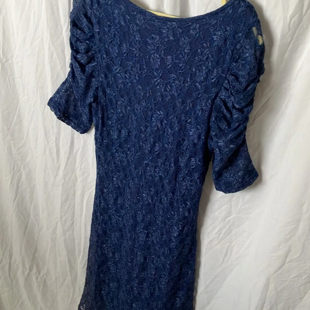 Free People: Blue Storm Lace Dress- Midi- Scoop neck- M - Image 13