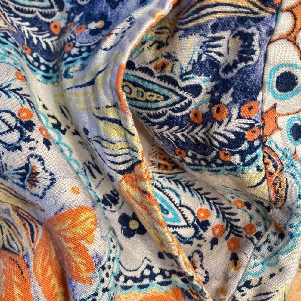 Chico’s Floral Print Elastic Waist Linen Pants Size L - Image 9