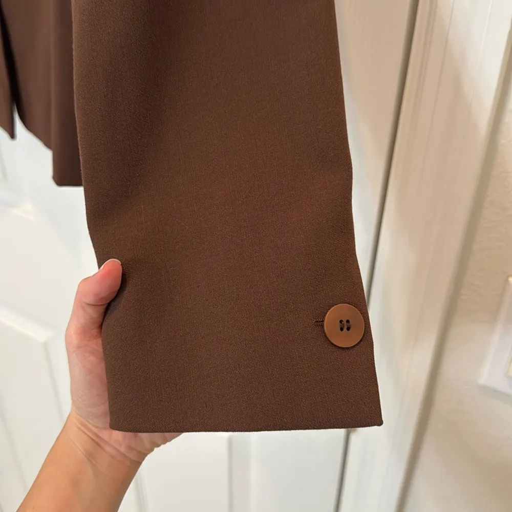 Giorgio Armani Brown Wool Button Front Long Sleeve Jacket Size 40 - Image 5