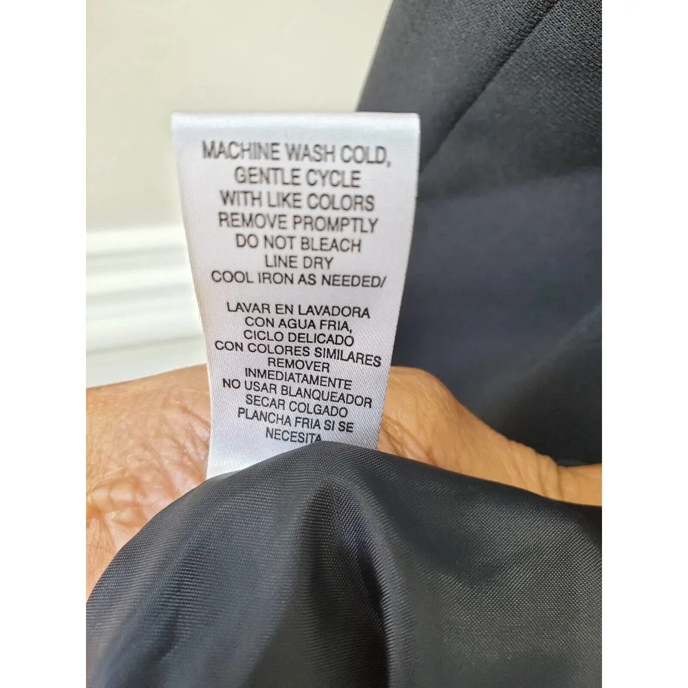 Studio 1 Women Black Polyester Round Neck Sleeveless Knee Length Dress Size 24W - Image 10