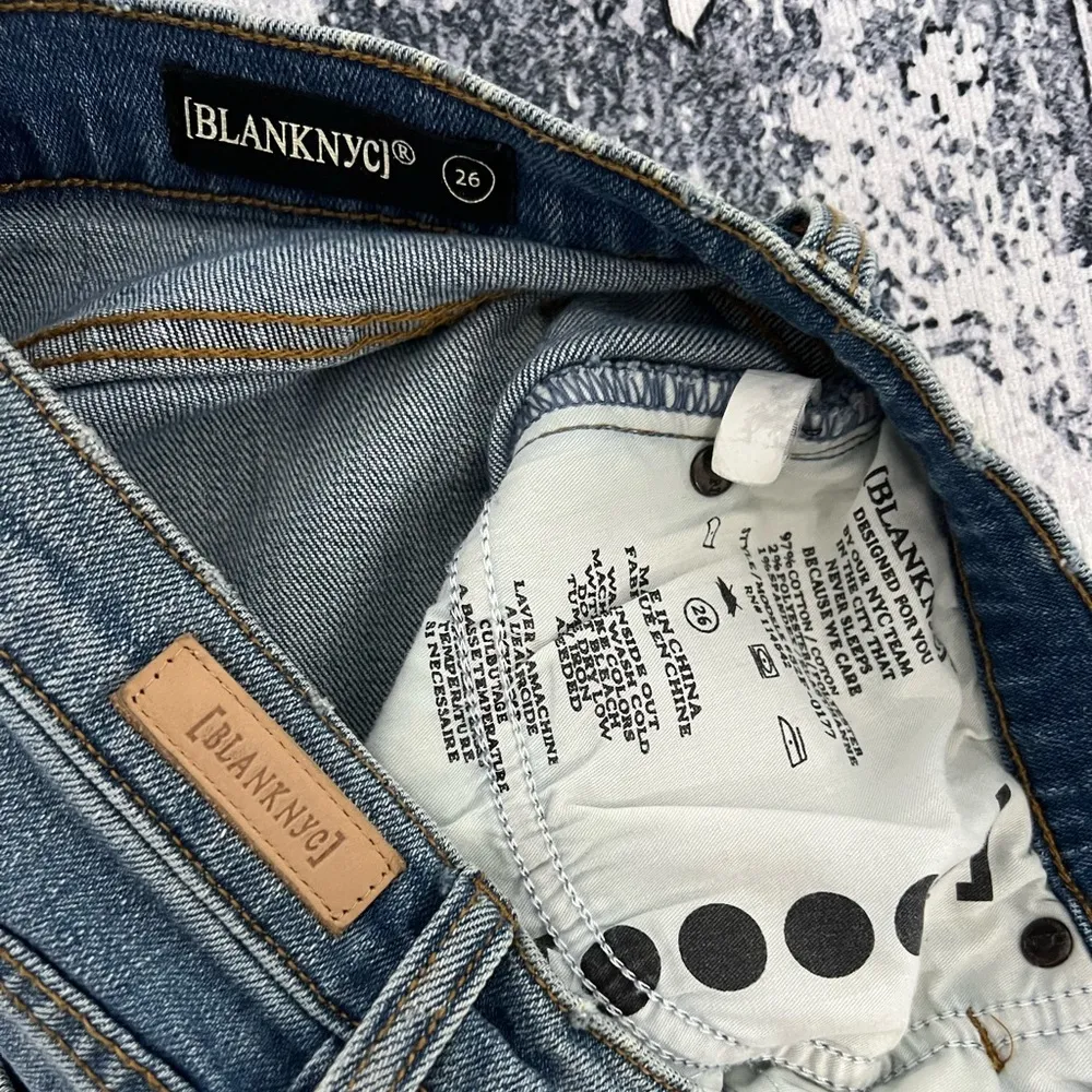 Denim Mini Skirt with Fringe - Size 26 - Image 3