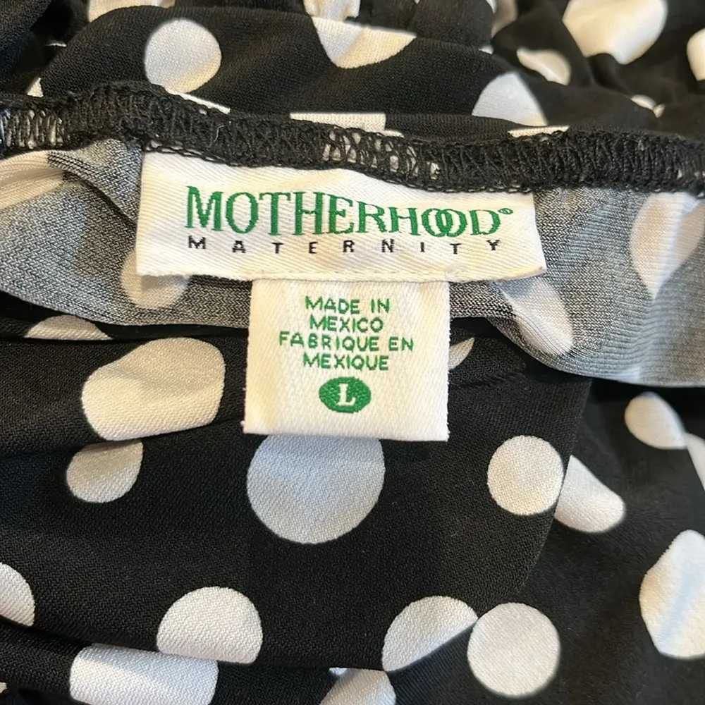 Motherhood Maternity Black White Polka Dot Sleeveless Nursing Dress - Image 8