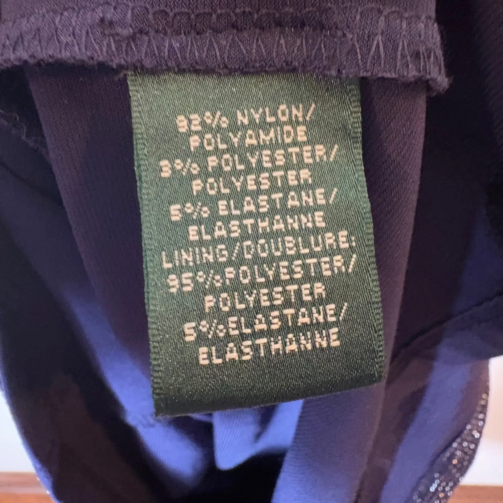 Lauren Ralph Lauren Petite Glitter Ruched‎ Sheath Dress Navy Size 4P - Image 5