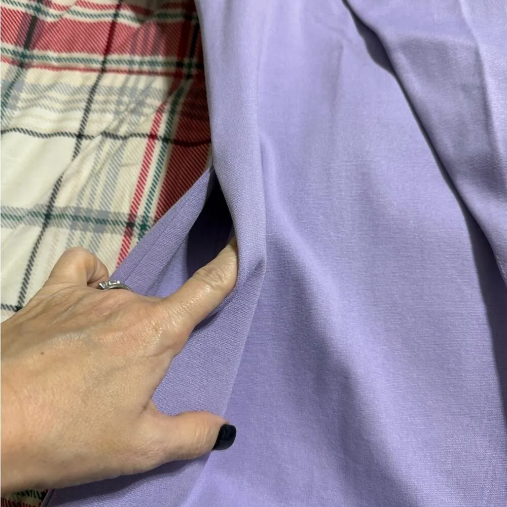 Dear Scarlett small lavender 3/4 blazer ruched sleeves side pockets slim fit NWT Purple - Image 9