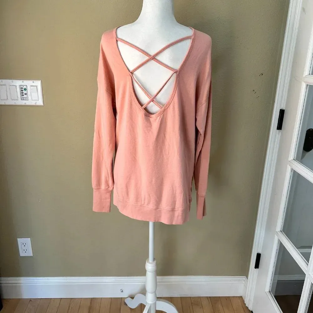 SWEATY BETTY Lace Up Strappy Back Sweatshirt Long Sleeve Top - 4/6 - Image 6