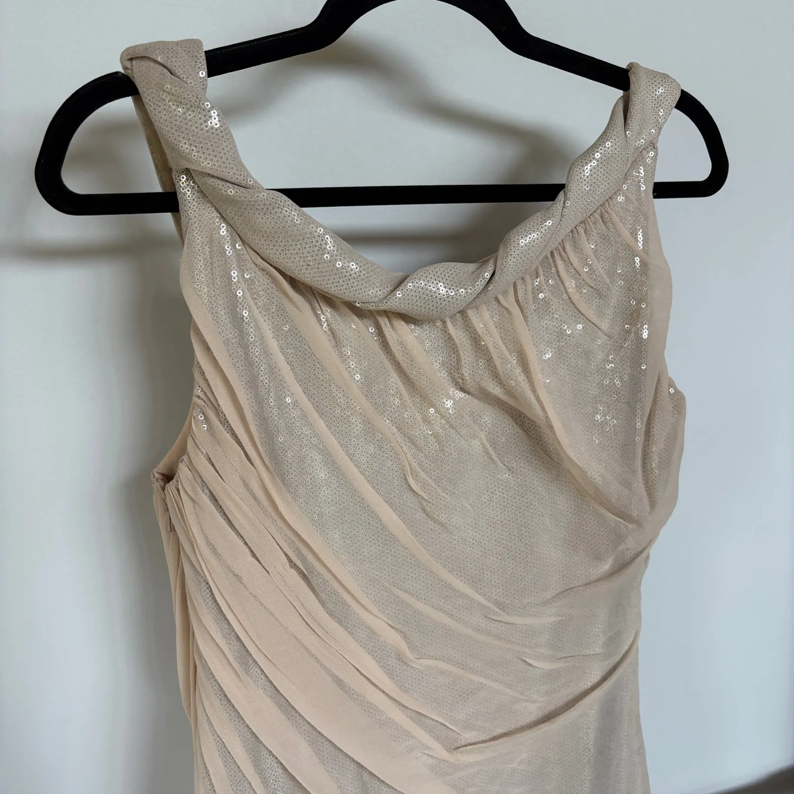 Tadashi Shoji Pastel Silver Sequin Cocktail Dress Formal Event Sparkle Goddess 6 - Image 4