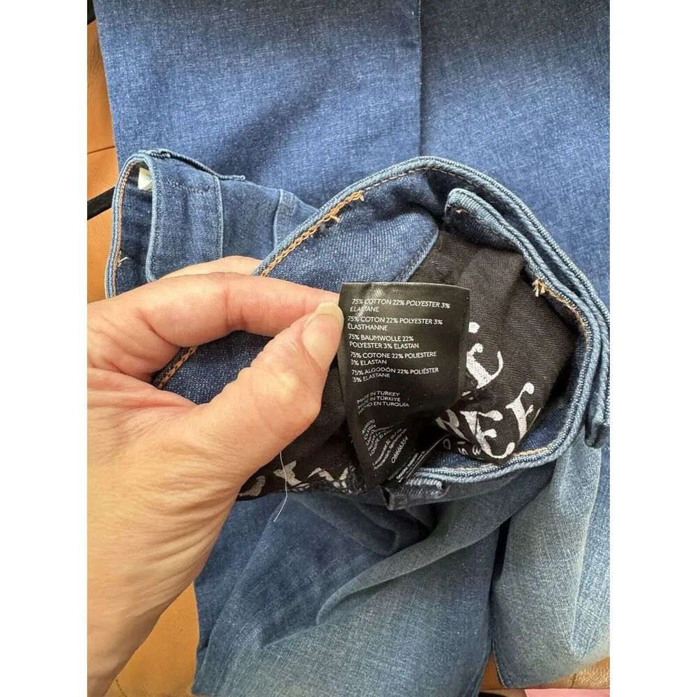 NWT We The Free Varsity Blues Mid Rise Slim Boot Flap Pocket Retro Jeans Size 29 - Image 10