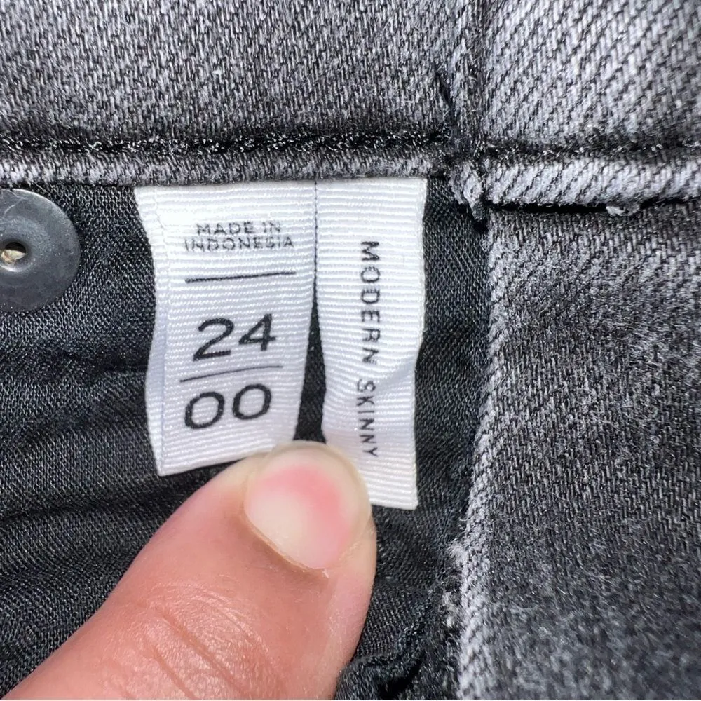 Ann Taylor LOFT Women's Modern Skinny Black Denim Low Rise Jeans Size 24 - Image 12