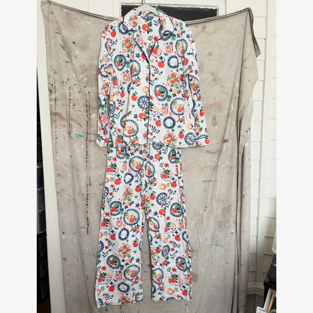 Anthropologie LyreBird Cloud Flannel Pajama Set - Image 3