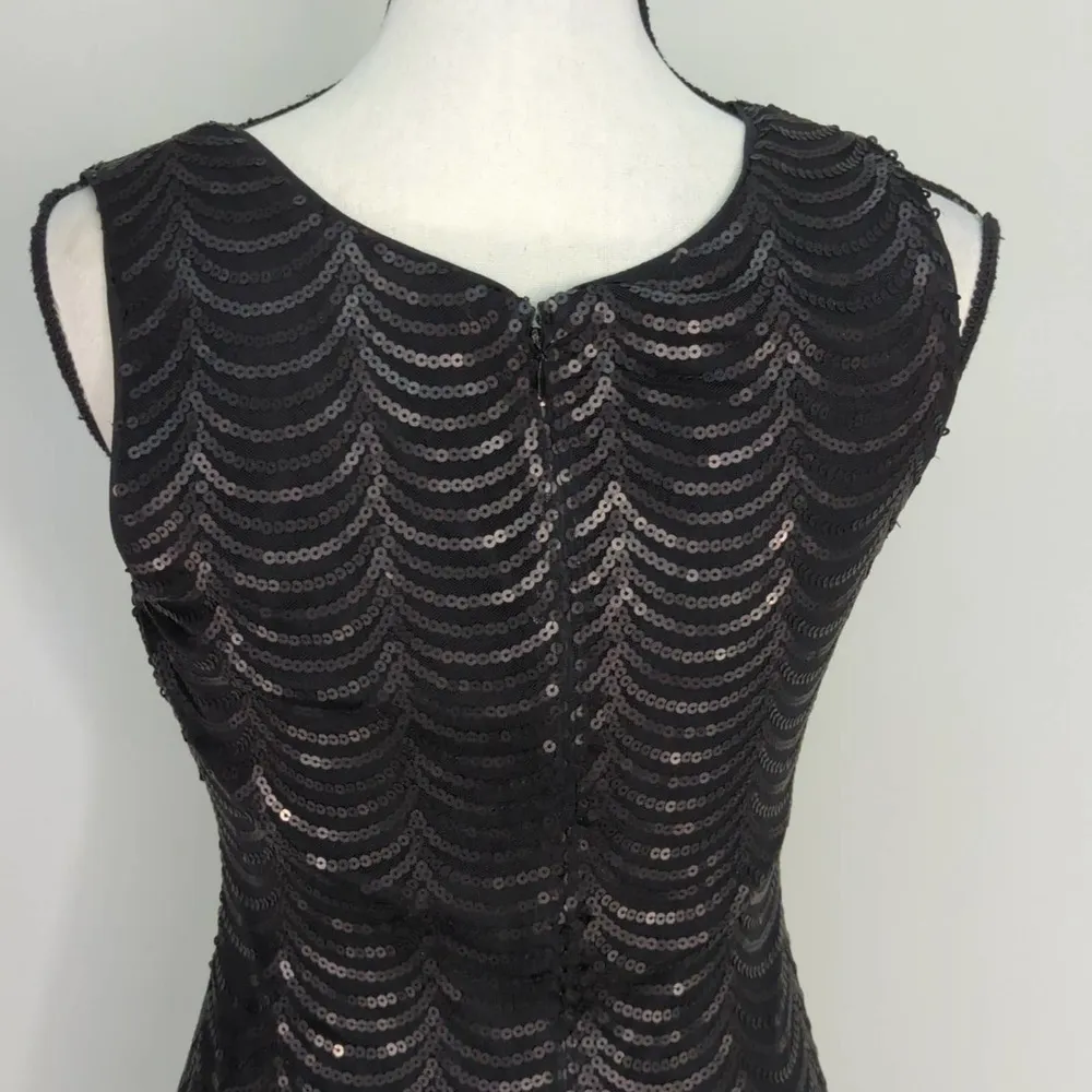 Esley Black Sequins Sleeveless‎ Dress | SMALL - Image 5