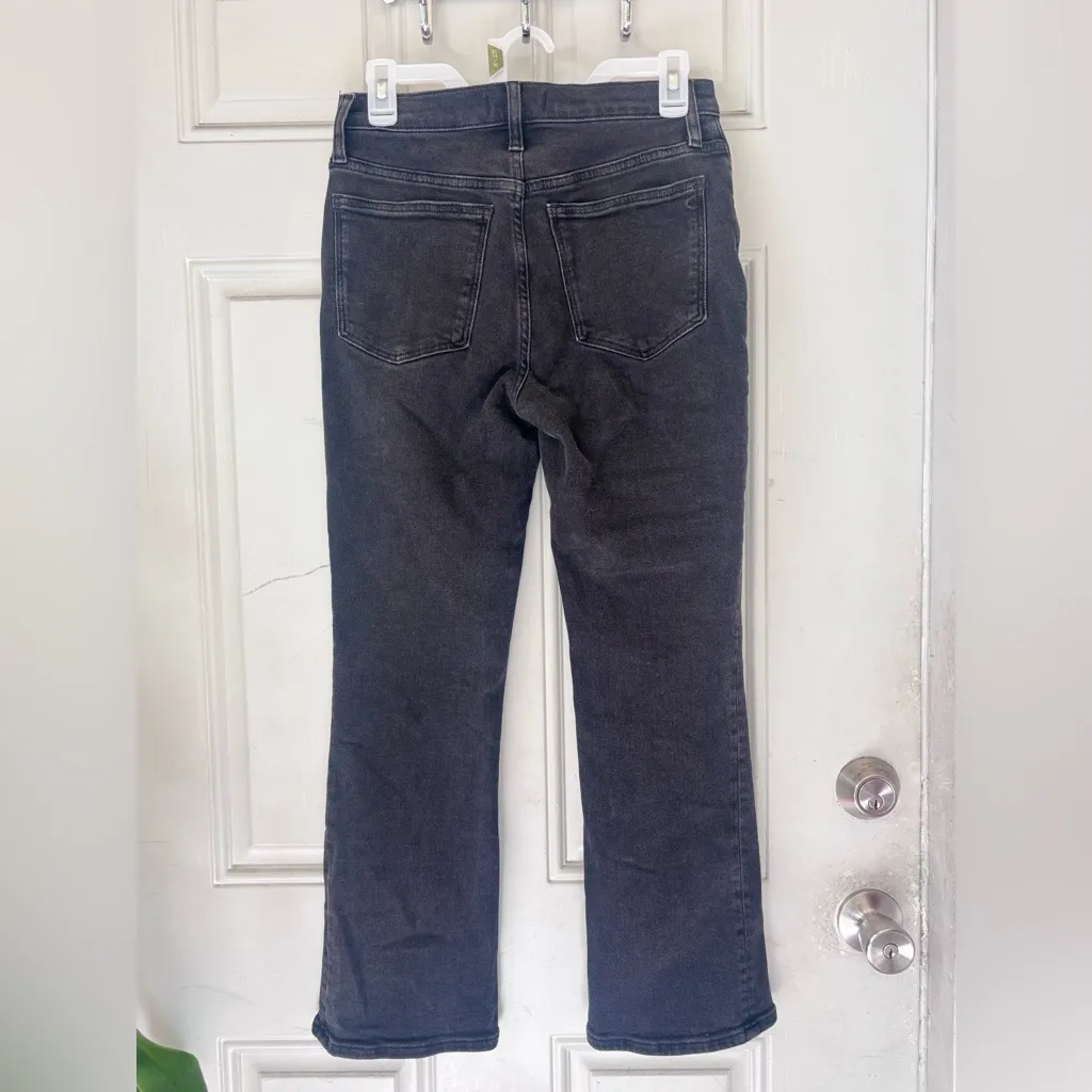 Madewell Mid Rise Kick Out Vintage Straight Jean Distressed Black Sz 27 stretch - Image 6