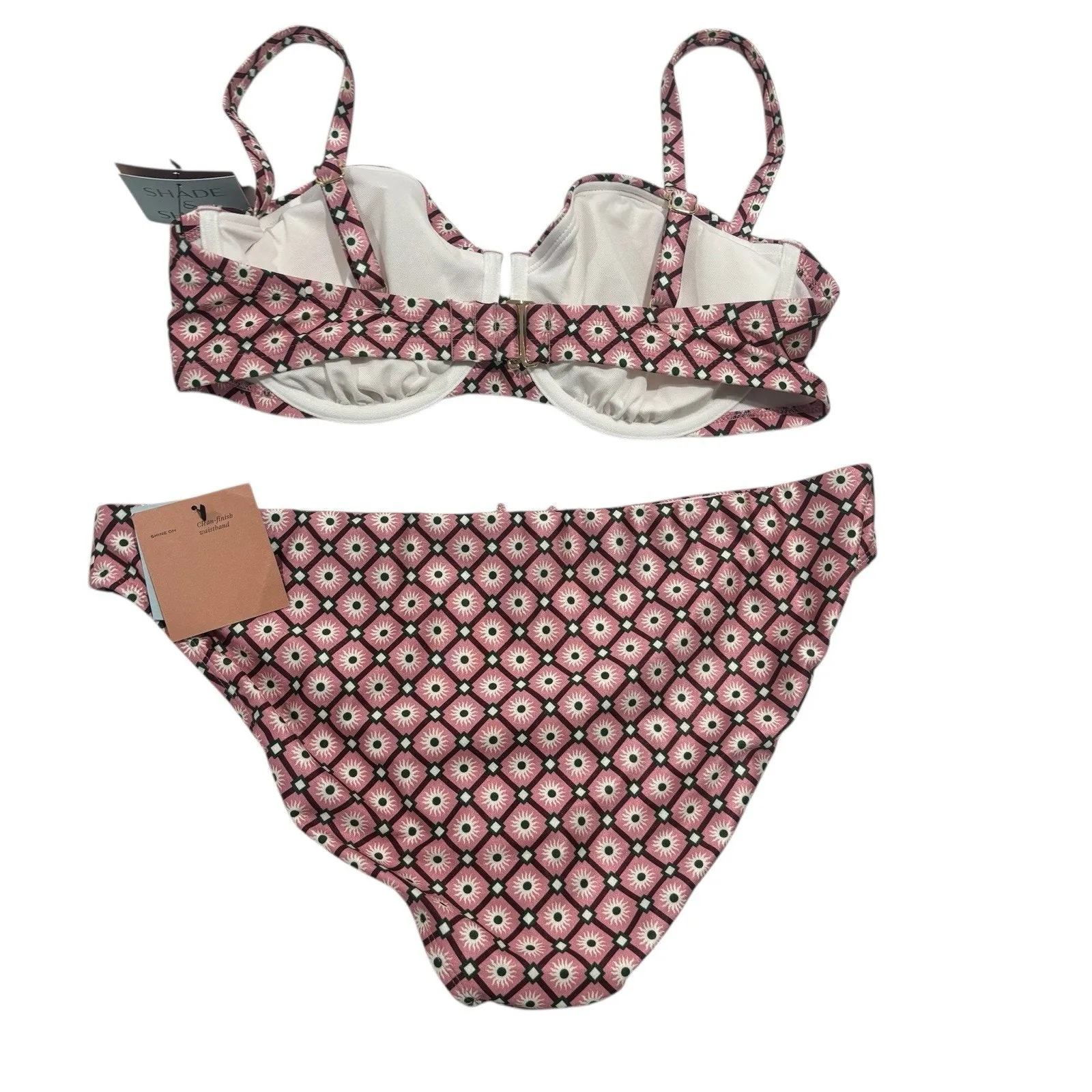Shade & Shore Womens Geometric Print Underwire Medium Coverage Bikini Sz L/36DD - Image 3