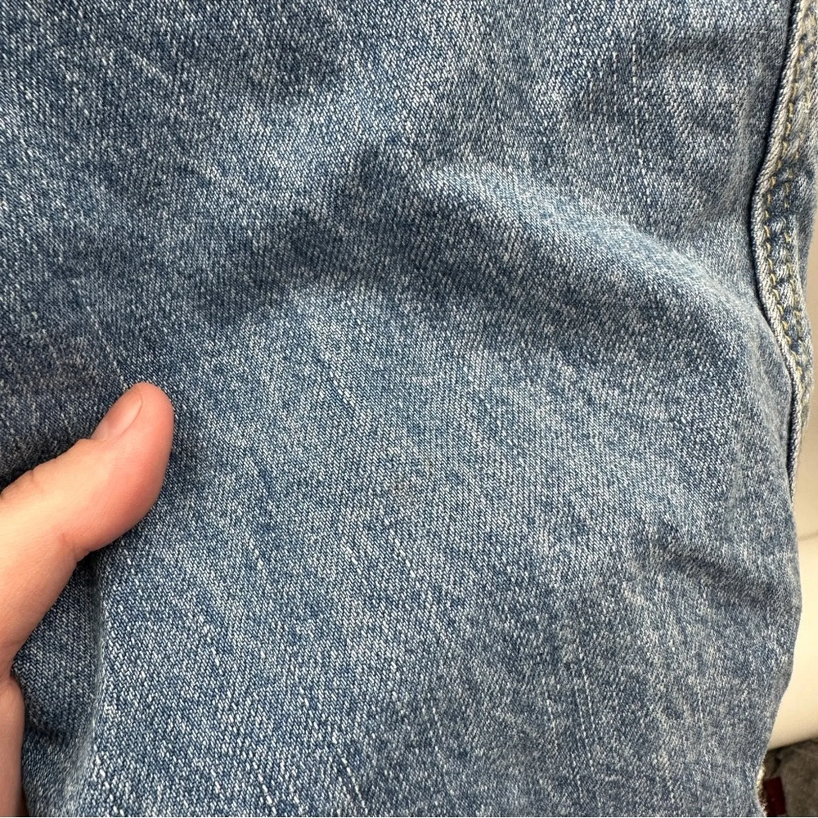 Carmar Denim Medium‎ Wash Distressed Cropped Straight Leg Overalls Size S Blue - Image 9