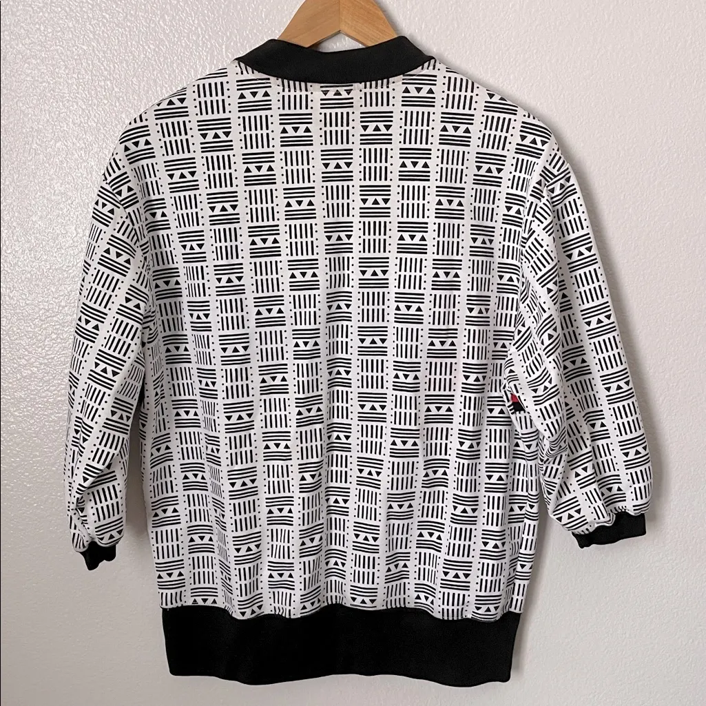 Vintage 80s 90s color block abstract artsy pullover sweatshirt L Black Size L - Image 5